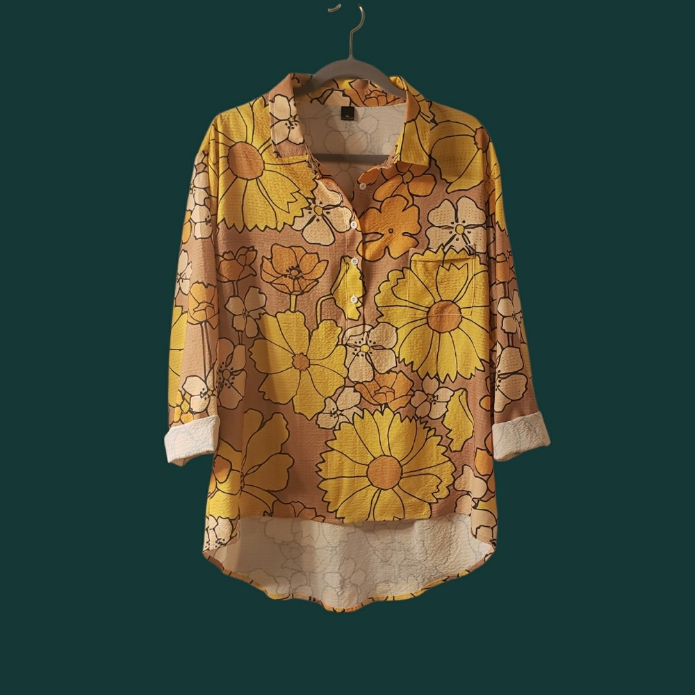 NEW! Lightweight Floral Button-Down Shirt